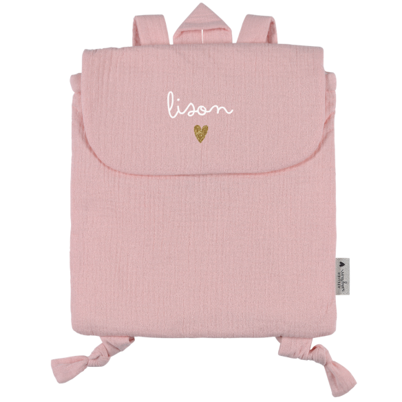 sac à dos gaze rose personnalisé gaze de coton