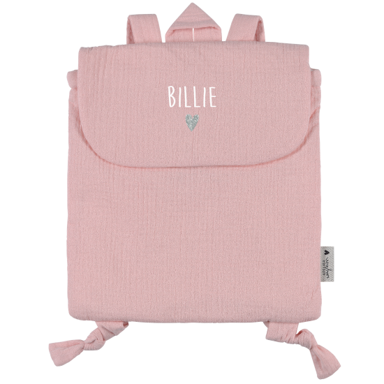 sac à dos gaze rose personnalisé gaze de coton