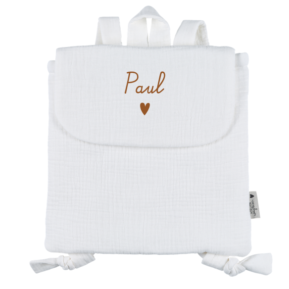 sac à dos gaze ecru personnalisable