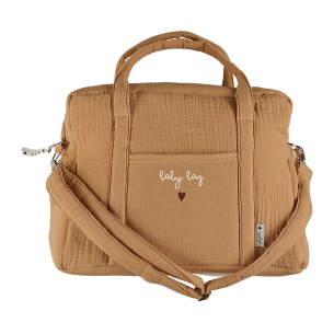 sac à langer en gaze de coton camel personnalisé