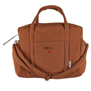 sac à langer en gaze de coton caramel personnalisé
