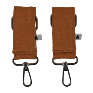 attache poussette sac velcro caramel