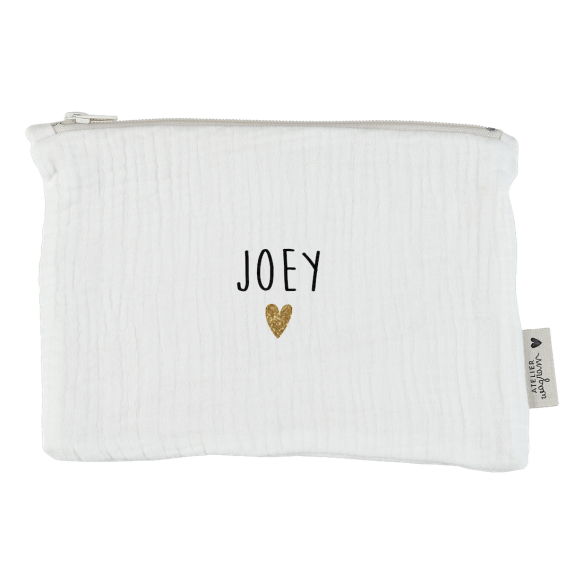 trousse plate en gaze de coton ecru