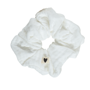 chouchou accessoire cheveu gaze de coton ecru