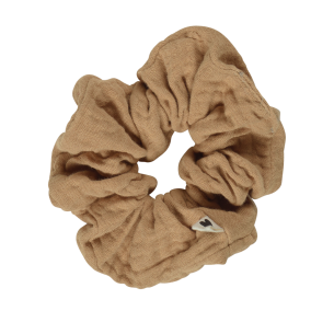 chouchou accessoire cheveu gaze de coton camel