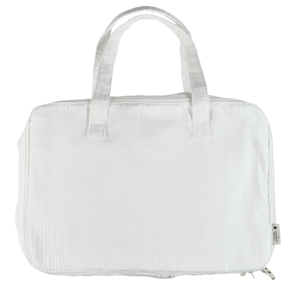 mini valise en gaze de coton ecru - sac week end
