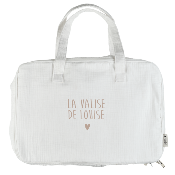 mini valise en gaze de coton ecru - sac week end
