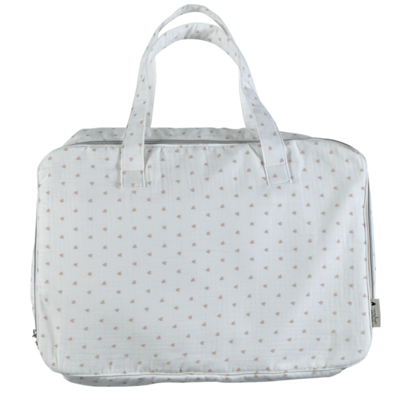 mini valise en gaze de coton coeurs - sac week end