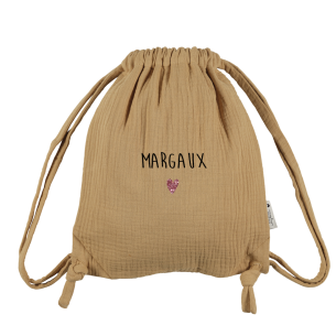 sac de gym gaze de coton camel