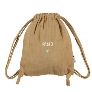 sac de gym gaze de coton camel