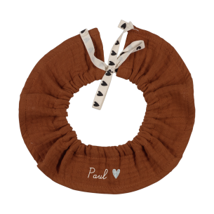 col amovible gaze de coton caramel