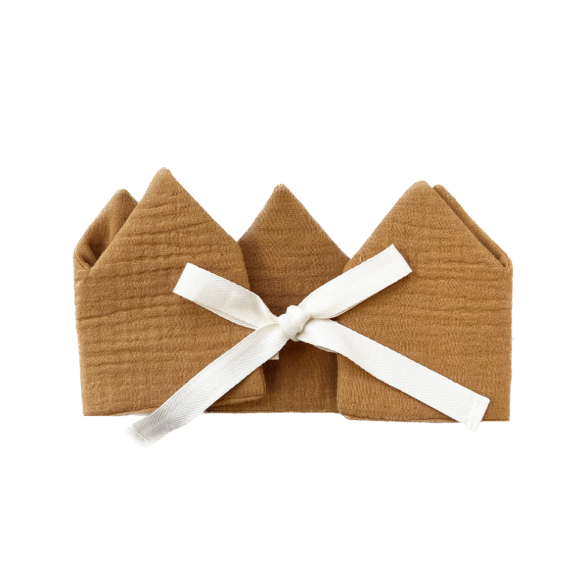 couronne gaze de coton camel à personnaliser - cadeau anniversaire