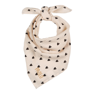 foulard gaze de coton coeur écru