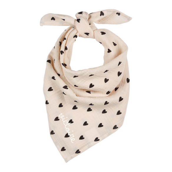 foulard gaze de coton coeur écru