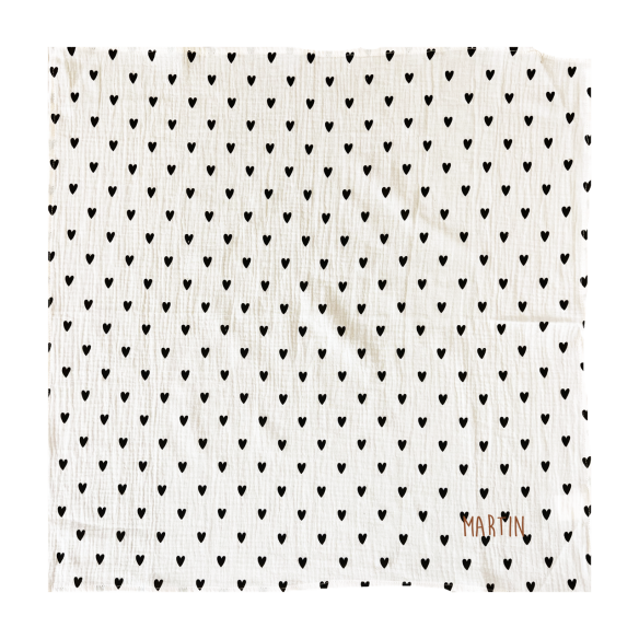 lange coeurs gaze de coton