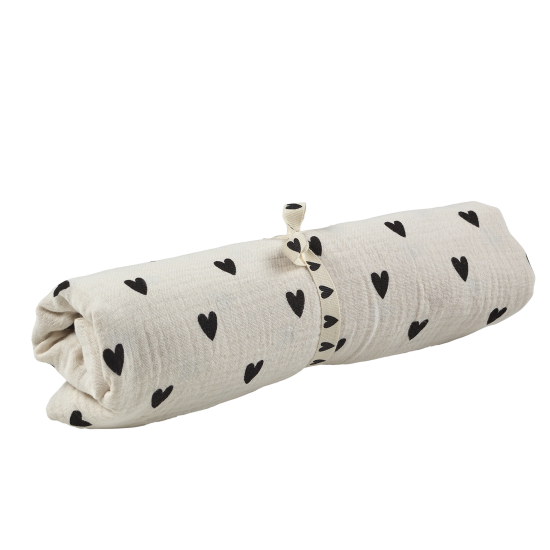 lange coeurs gaze de coton