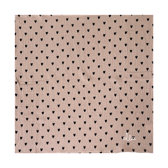 lange bébé coeurs rose gaze de coton