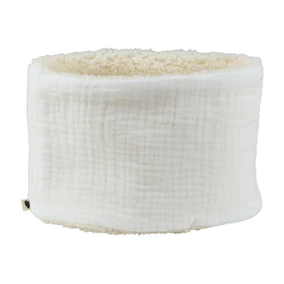 snood bébé enfant gaze écru moumoute