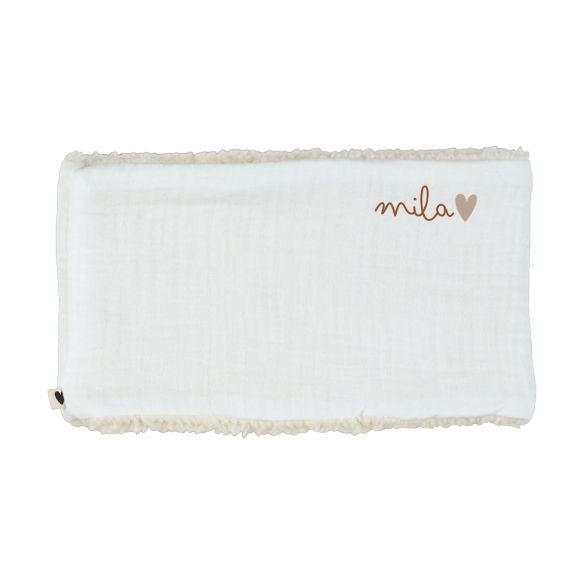 snood bébé enfant gaze écru moumoute