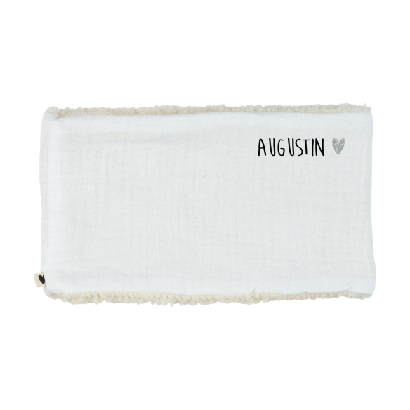 snood bébé enfant gaze écru moumoute