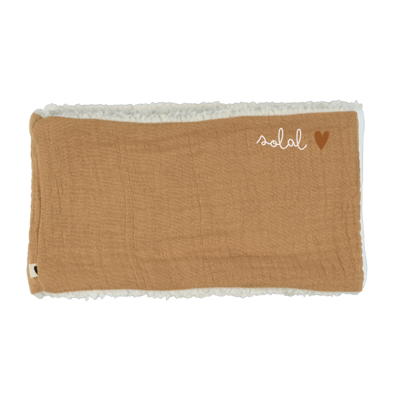 snood bébé enfant gaze camel moumoute