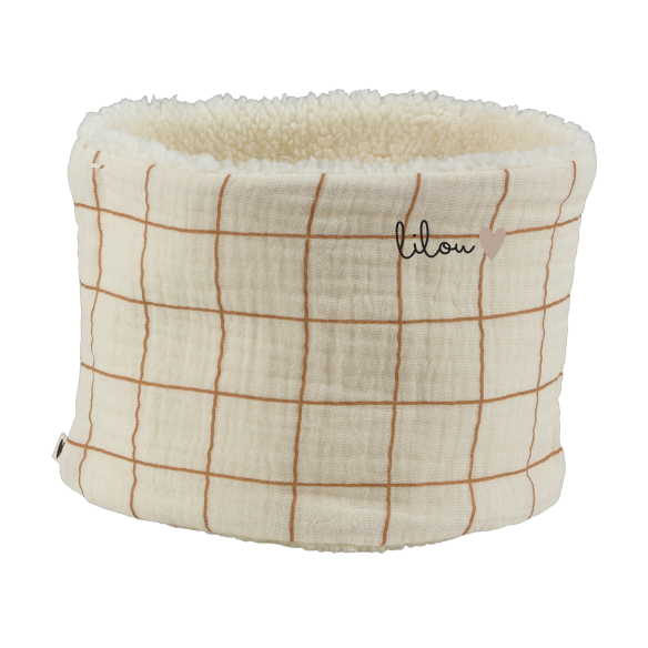 snood bébé enfant gaze grands carreaux moumoute