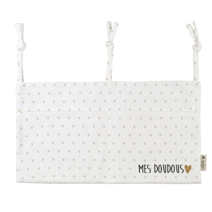 range doudou poche de rangement gaze coeurs