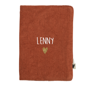 porte protège passeport velours brique