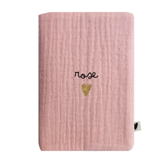 porte protège passeport gaze rose