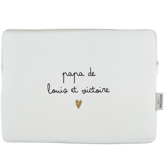 pochette ordinateur housse gaze ecru