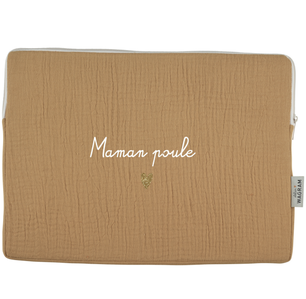 pochette ordinateur housse gaze camel