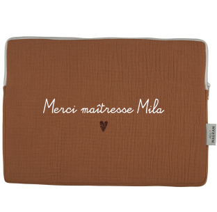 pochette ordinateur housse gaze caramel