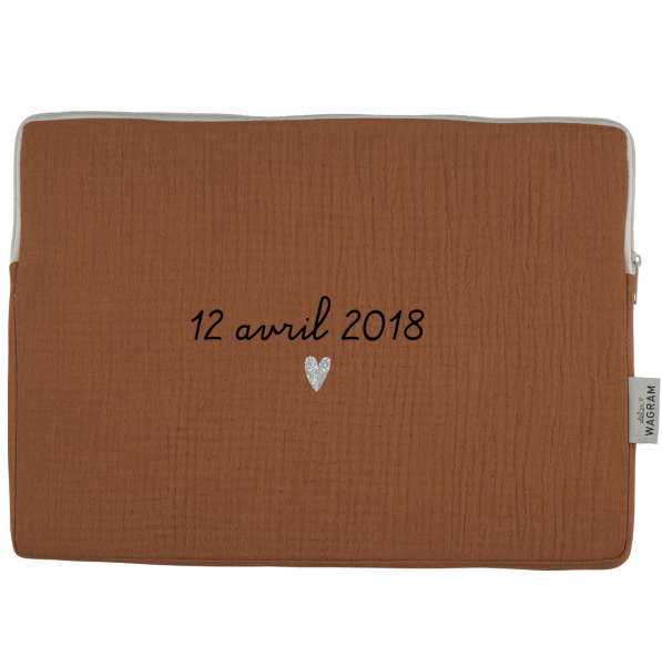 pochette ordinateur housse gaze caramel