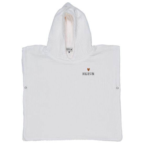 poncho gaze de coton ecru personnalisable