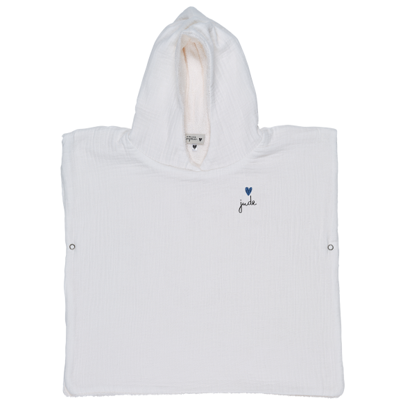 poncho gaze de coton ecru personnalisable