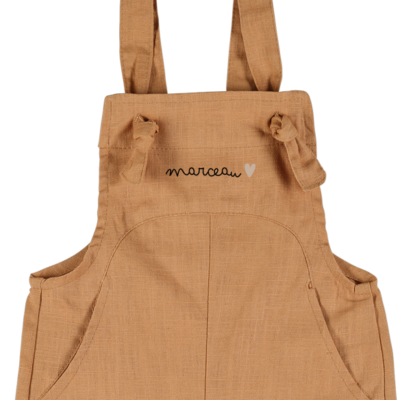salopette en lin camel personnalisable