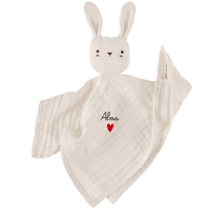 Doudou lange lapin ecru