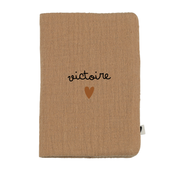 porte protège passeport gaze camel