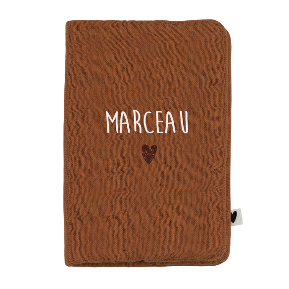 porte protège passeport gaze caramel