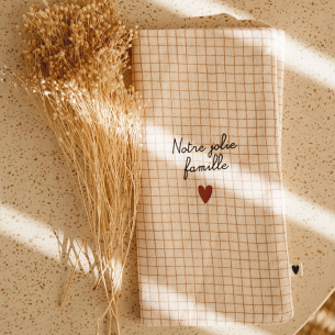 Livret de famille gaze petits carreaux personnalisable