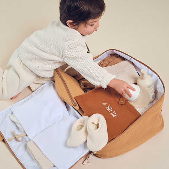 Range couche en gaze de coton vert olive