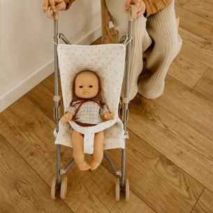 Poussette en gaze de coton cœurs