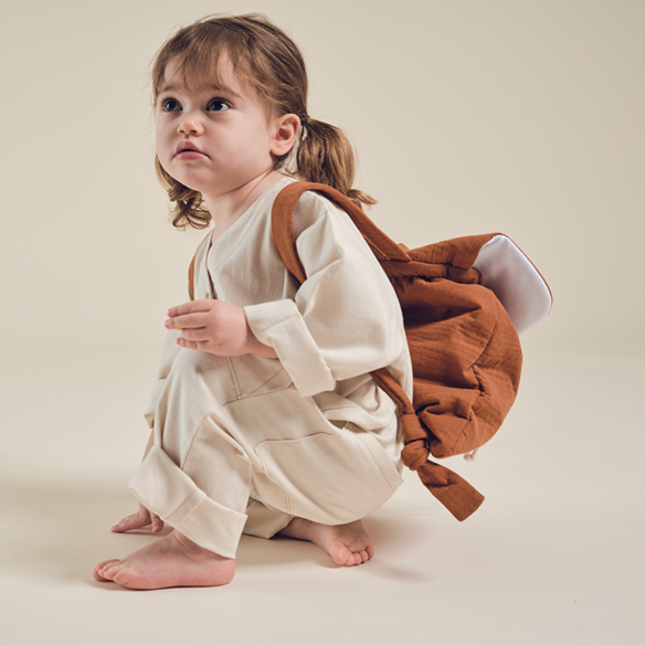 sac à dos gaze rose personnalisé gaze de coton