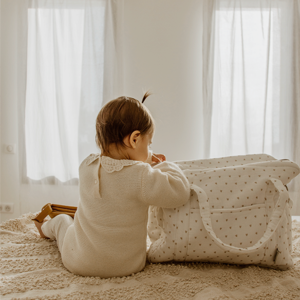 sac à langer en gaze de coton coeurs personnalisé