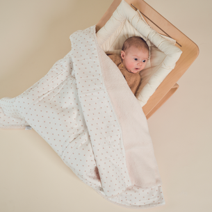 couverture pilou moumoute gaze coeurs