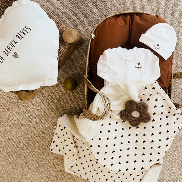 couverture pilou moumoute gaze ecru