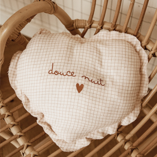 mobile musical coeur - veilleuse enfant gaze de coton carreaux