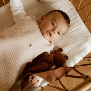 Gigoteuse gaze de coton petits carreaux personnalisé