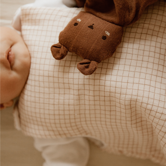 Gigoteuse gaze de coton petits carreaux personnalisé