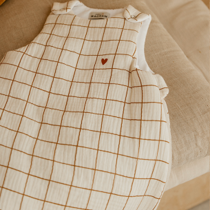 Gigoteuse gaze de coton grands carreaux personnalisé